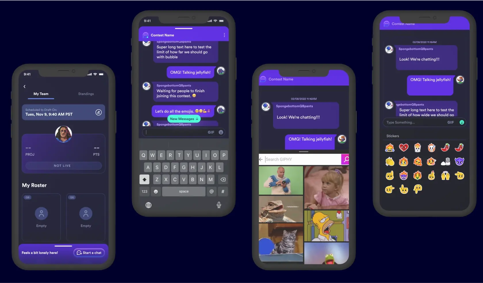 Socialize, chat with friends, discuss draft picks and wins. Shared chat interface enhances social interaction in the game.